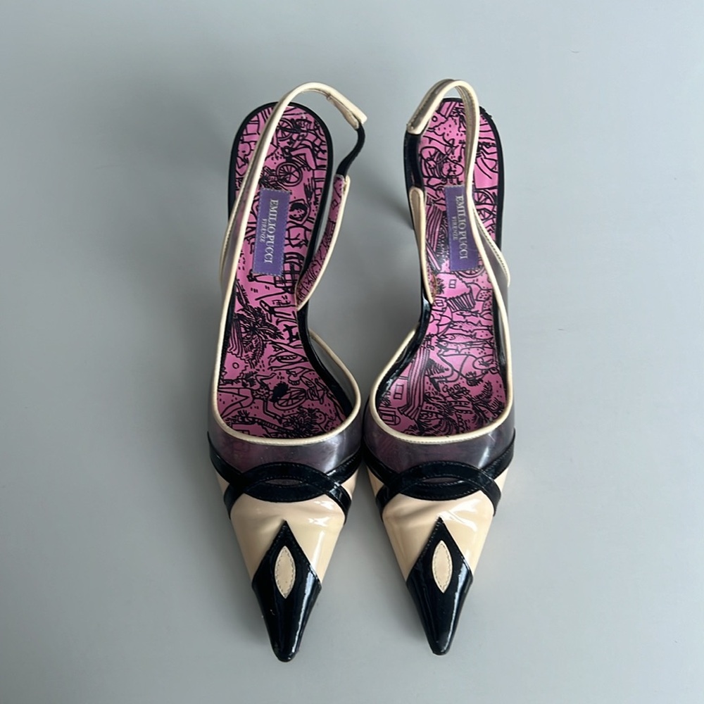 Emilio Pucci Firenze Sling Back Pumps - Picture 4 of 9